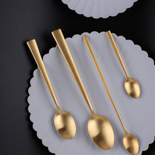 Cutipol葡萄牙餐具DUNA24K镀金系列西餐刀叉勺三件套18-10不锈钢 ins北欧风家用送礼 茶勺