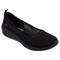 SKECHERS斯凯奇女鞋布鞋单鞋小坡跟蕾丝一脚套夏季新款23758 BLACK 10
