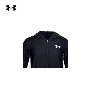 安德玛官方UA Play Up女童拉链运动针织外套Under Armour1356483 黑色001 童L