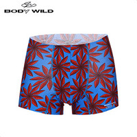 BODYWILD 爱慕集团BODY WILD内衣男士莫代尔平角内裤 AIRZ无腰带系列ZBN23LT2蓝底红印花170/M