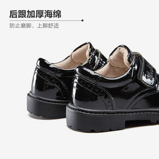 YEARCON 意尔康 男童时尚亮面绅士演出皮鞋 ECZ1148321 黑色 35