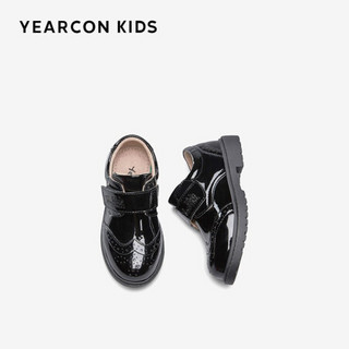 YEARCON 意尔康 男童时尚亮面绅士演出皮鞋 ECZ1148321 黑色 35