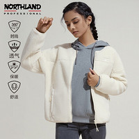 诺诗兰2020秋冬新款女式绒外套户外休闲复合绒双层贴合跑步运动外套NFTAT2701E 米黄色 160
