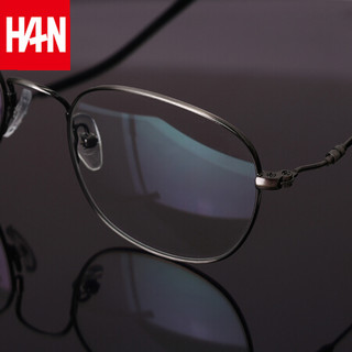 汉（HAN）眼镜框女清新文艺金属圆框眼镜蓝光防辐射平面镜近视眼镜男42096 玳瑁 眼镜架