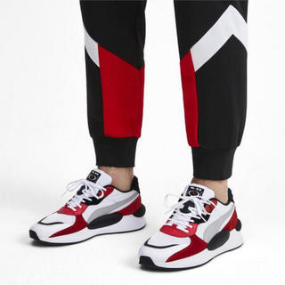 Puma彪马男太空运动鞋低帮系带休闲鞋厚底370230 Puma White-High Risk Red 10