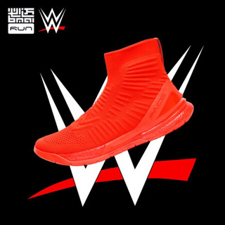 【WWE联名】必迈（bmai）Pace烽火运动鞋新小红鞋男士轻便透气高帮休闲鞋 烈焰红 44