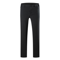 诺诗兰秋冬户外男女防风保暖弹力休闲风雪长裤 GF072Y08 纯黑色X15-男（长毛绒） M