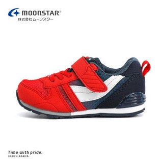 Moonstar月星 2020年春季新款 儿童运动鞋女童跑步鞋男童篮球鞋舒适童鞋休闲鞋 红色 内长18cm