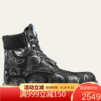 Timberland添柏岚男鞋马丁靴NBA联名保暖短靴A24BA001 Black Nubuck w Print 10 M