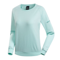 诺诗兰2020春夏户外新款女士卫衣 旅行运动弹力休闲套头衫 GL092414 冰蓝色 165