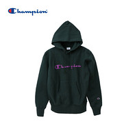 Champion冠军REVERSE WEAVE 草字LOGO连帽卫衣男 深绿色 L