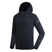 诺诗兰2020春夏户外男女情侣款弹力外套休闲旅行UPF50+防晒防泼上衣 GF092106 纯黑色-男 165