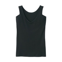 无印良品 無印良品 MUJI 女式 棉质凉爽 带吸汗垫背心 打底 黑色 M