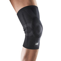 LP护膝跑步护具 夏季轻薄户外专用弹簧支撑 半月板膝盖保护男女DLS01 黑色 XL膝围42-45cm