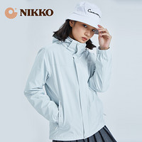 日高（NIKKO）新品三合一冲锋衣女抓绒内胆 防水外套防雨户外登山服百塔上衣 砾石灰 XL(女)