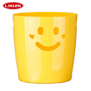 利快 笑脸收纳筐日本进口Ai-collection储物篮脏衣篮玩具收纳桶 黄色 0.9L