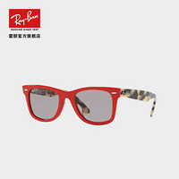 RayBan雷朋太阳镜徒步旅行者男款偏光开车司机镜0RB2140F可定制 1243P2红色镜框灰色偏光镜片 【定制单拍不发，镜片需另拍】尺寸52