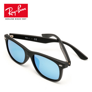 RayBan 雷朋儿童太阳镜男女款简约彩膜反光镜面RJ9052SF可定制 100S55黑色镜框蓝色反光镜片 【定制单拍不发，镜片需另拍】尺寸50