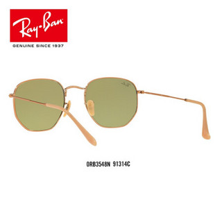 RayBan雷朋太阳镜男款金属六边形光致变色镜片墨镜0RB3548N可定制 91314C铜色镜框绿色光致变色镜片 【定制单拍不发，镜片需另拍】尺寸54