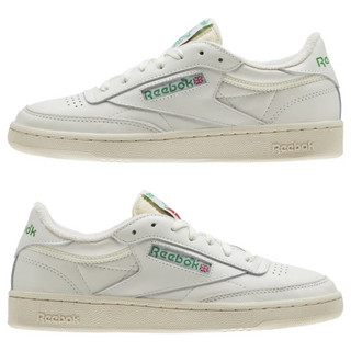 Reebok锐步女鞋休闲鞋板鞋皮质运动鞋脏脏鞋BS8242 绿标CHALK / GLEN GREEN 5.5-35.5码