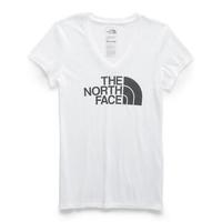The North Face北面女士T恤短袖半身裙V领休闲上衣NF0A3FQV WHI HEA/ASGREY L