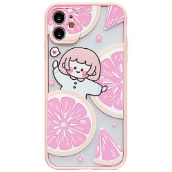 苹果11promax手机壳油画水果西柚女孩iphonexr适用iphone78plus保护套