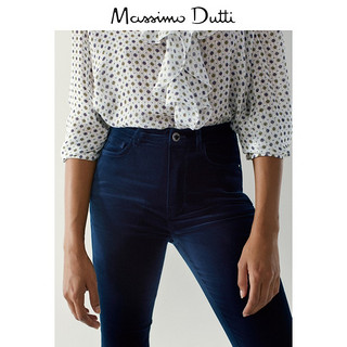Massimo Dutti女装 高腰天鹅绒紧身长裤 05047657401