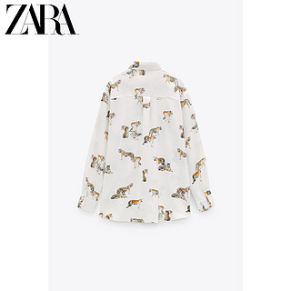 ZARA 新款 女装 印花丝缎质感衬衫 08140299070