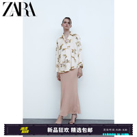 ZARA 新款 女装 印花丝缎质感衬衫 08140299070