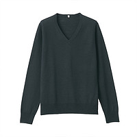 MUJI 无印良品 女士V领毛衣 BAC02A0A 黑色 XS