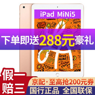 【mini新品】APPLE苹果Apple iPad mini 5 2019年新款平板电脑 7.9英寸 金色 256G 插卡版 【配皮套+钢化膜】