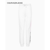 CK JEANS 2020春夏新款女装 撞色LOGO时尚休闲长裤 J213610 YAF-白色 M