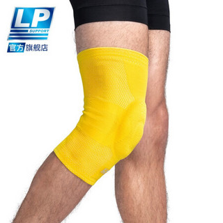 LP护膝跑步护具 夏季轻薄户外专用弹簧支撑 半月板膝盖保护男女DLS01 黄色 M膝围36-39cm