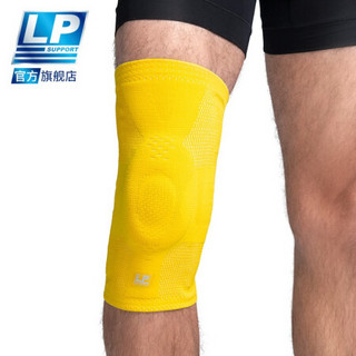 LP护膝跑步护具 夏季轻薄户外专用弹簧支撑 半月板膝盖保护男女DLS01 黄色 M膝围36-39cm