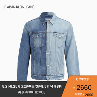 CK JEANS 2020春夏 男装时尚撞色拼接牛仔外套 J314661 1A4-深蓝色 XL