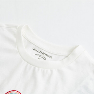 佐丹奴（Giordano） T恤 佐丹奴（Giordano）女装 T恤刺绣短款圆领短袖T恤05320381 16皎白 加大码