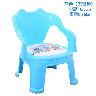 儿童餐椅叫叫椅带餐盘吃饭椅子卡通小孩靠背椅塑料小凳子宝宝座椅 猫爪款蓝色不带餐盘