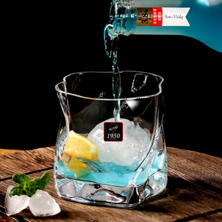RCOMS1950 1950手工水晶玻璃异纹洋酒杯(356ml)烈酒杯套装威士忌酒杯套装 2支装