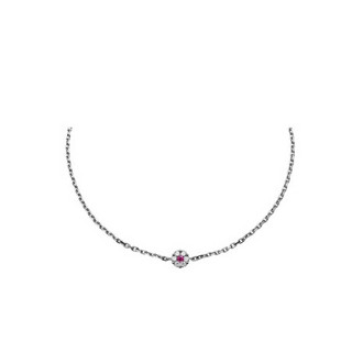REDLINE红绳女士饰品手链细链粉色蓝宝石0.05克拉圆形钻石装饰 黑金 15.5cm