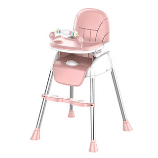 餐椅宝宝 宝宝餐椅婴儿童家用吃饭桌多功能可折叠座椅子便携式小孩bb凳子 绿色(旗舰款 质保20年)双餐盘 玩具架 PU坐垫