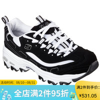 SKECHERS斯凯奇女鞋熊猫鞋D'LITES厚底老爹鞋休闲鞋新款11930囤 BKW(仓) 6/36