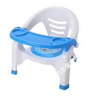 儿童自行车平衡车自行车婴儿吃饭餐桌椅子小孩座椅bb凳儿童椅宝宝靠背椅叫叫椅幼儿园塑料板凳 有餐盘蓝色
