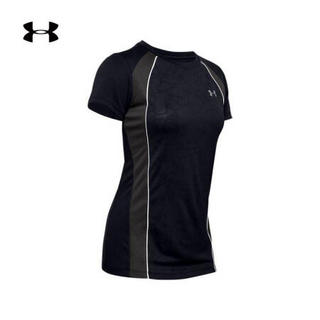 安德玛官方UA Tech女子运动圆领短袖T恤Under Armour1351962 黑色001 S