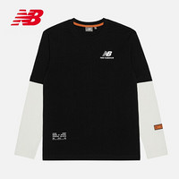 New Balance NB官方2020新款中性款NDA34013长袖T恤拼接袖时尚休闲圆领套头T恤 BK L