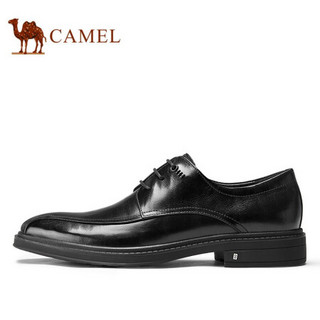 骆驼（CAMEL） 商务皮鞋牛皮办公男士正装防滑系带男鞋 A032005150 黑色 40