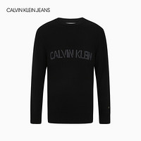 CK JEANS 2020秋冬新款 男装撞色LOGO时尚针织毛衣 J316314 BEH-黑色 S