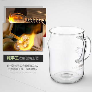 金灶（KAMJOVE）玻璃茶杯 带过滤办公泡茶杯三件杯品茗杯玻璃茶具茶水分离杯 AC-05/450毫升