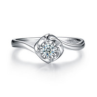钻石世家 18K金钻石戒指 结婚求婚戒指钻戒女 30分效果女戒 主石8分 11号