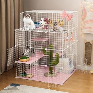 猫笼别墅家用室内超大自由空间猫咪猫笼子三层可放猫砂盆宠物猫舍