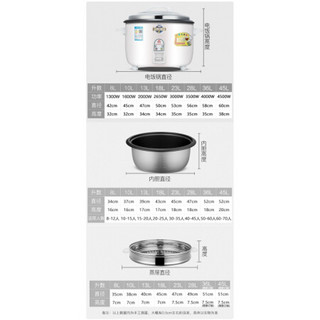 抖音同款大电饭煲大容量电饭锅食堂商用超大10-15-30人多功能家用老式18L 45L加厚不粘锅+蒸笼